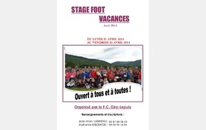 STAGE DE PAQUES